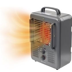 Comfort Zone 1,500-Watt Milkhouse Style Electric Portable Utility Heater with Adjustable Thermostat, Overheat Protection, and Safety Tip-Over Switch,