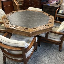 Poker Table And 4 Chairs 