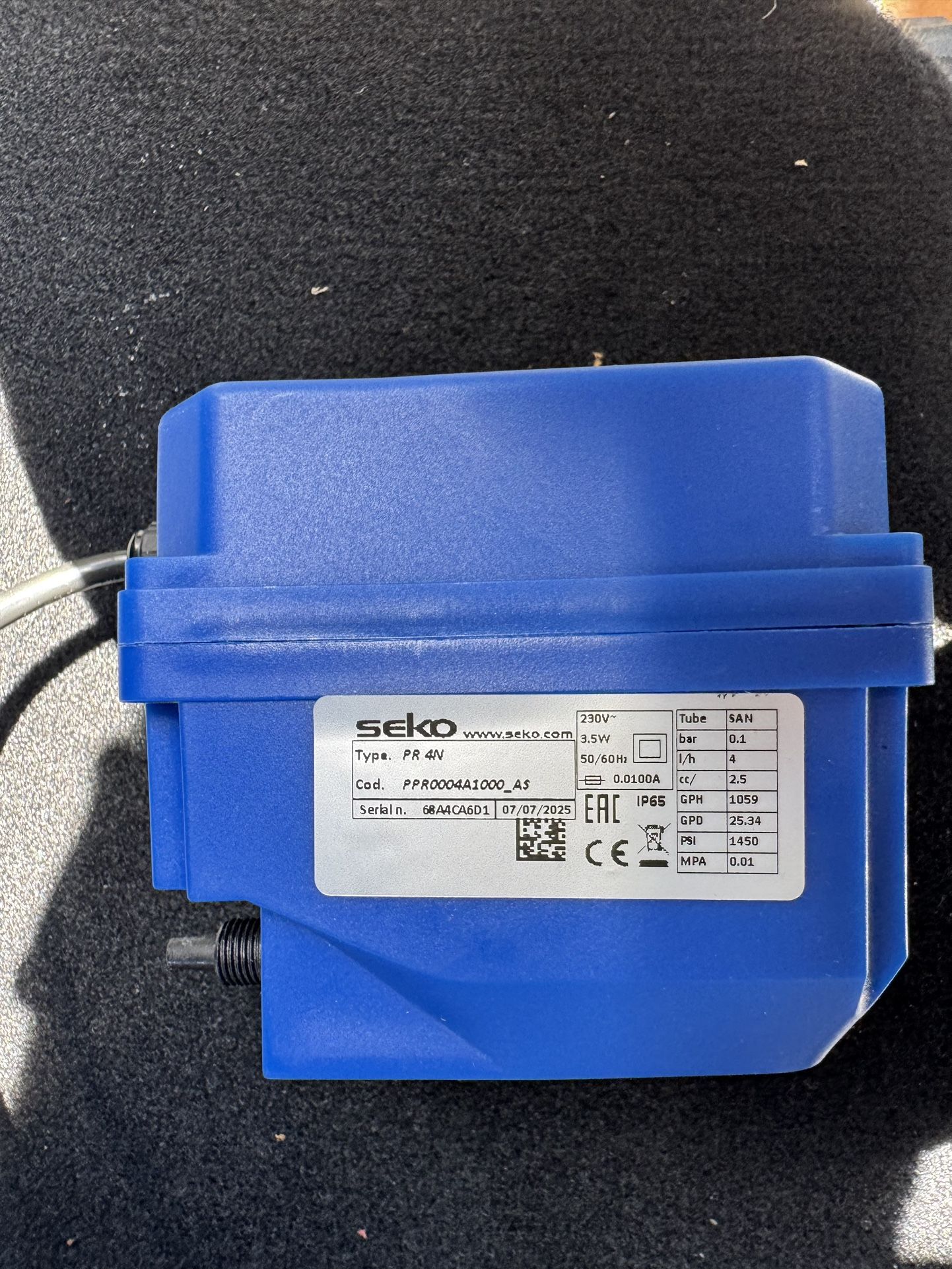Seko Peristaltic warewash dosing pump