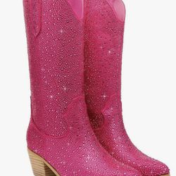 Pink Rhinestone Boots 