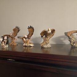 Porcelain Eagle Figurines 