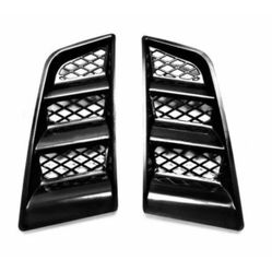 New Pair Of Black Deco Car Hood Vents 2pcs Set