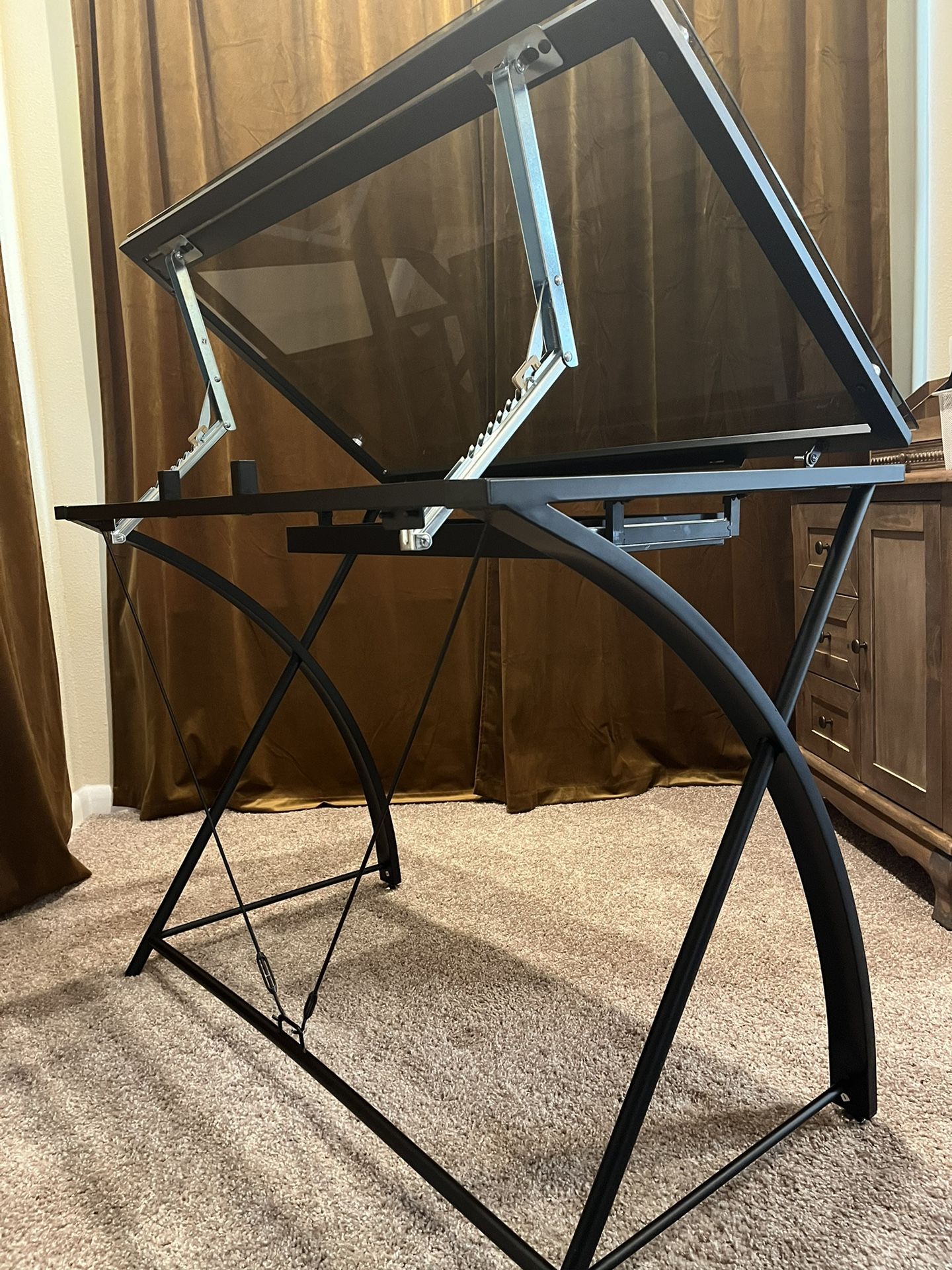 Glass And metal Drafting Desk for Sale in San Antonio, TX OfferUp