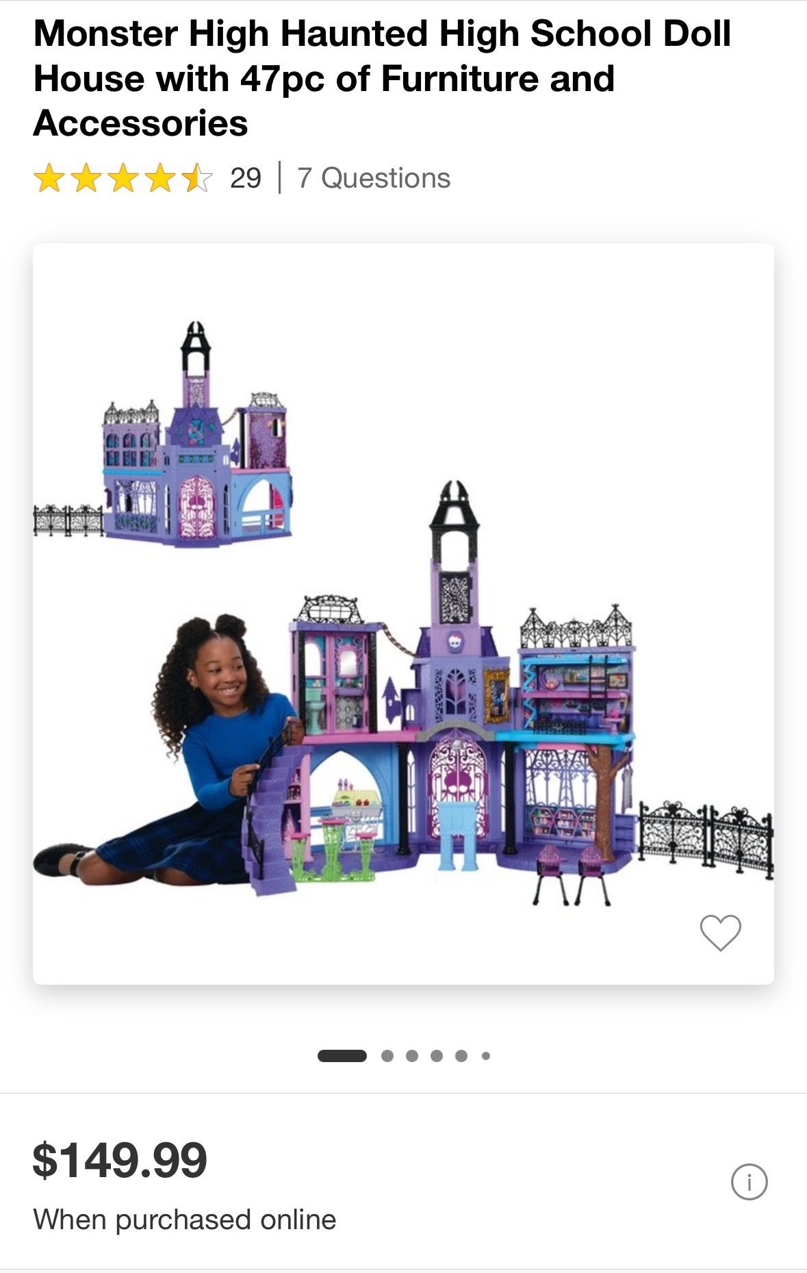 Monster high doll house