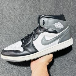 Jordan 1 Mid 'Black White Iron Grey' 2024 (Sz 13M)