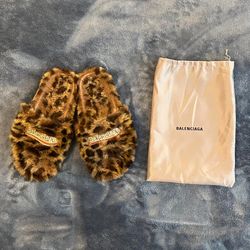 Balenciaga leopard print slides