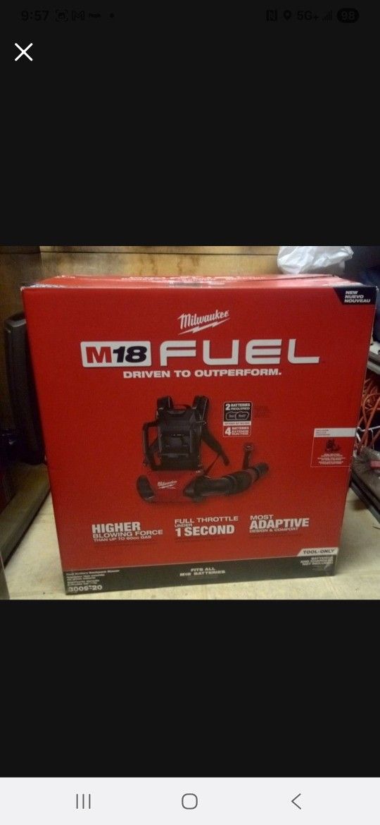 Milwaukee FUEL Backpack Leaf Blower/ Brand New For $375 OBO (TOOL ONLY)