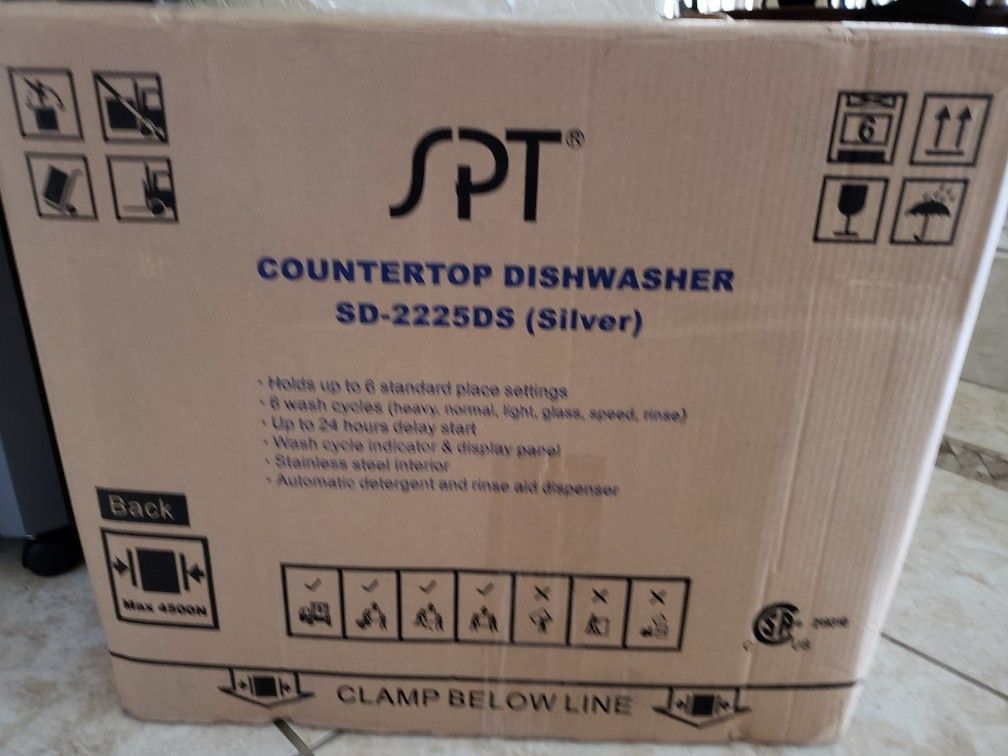 Sunpentown SPT Countertop Dishwasher with Delay Start & LED - Silver - SD-2225DS