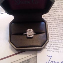 Emerald Halo Diamond Engagement Ring** Never Worn!!!