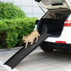 folding black plastic pet ramp 60.2" x 15.7" x 4.9" $36 FIRM