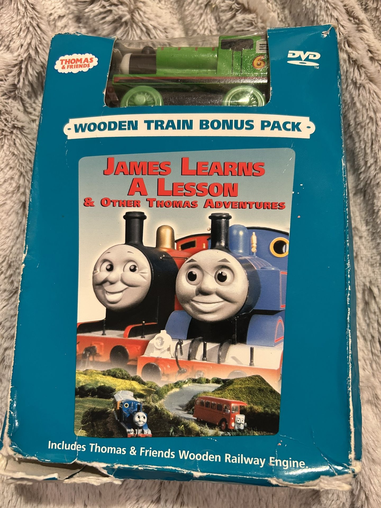 James Learns a Lesson & Other Thomas Adventures With Bonus Wooden Train Percy