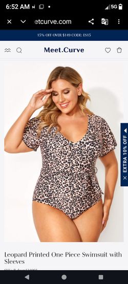 Leopard with belt swimsuit XL