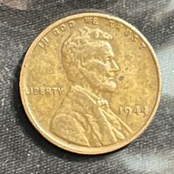 1944 Wheat Penny L On Rim