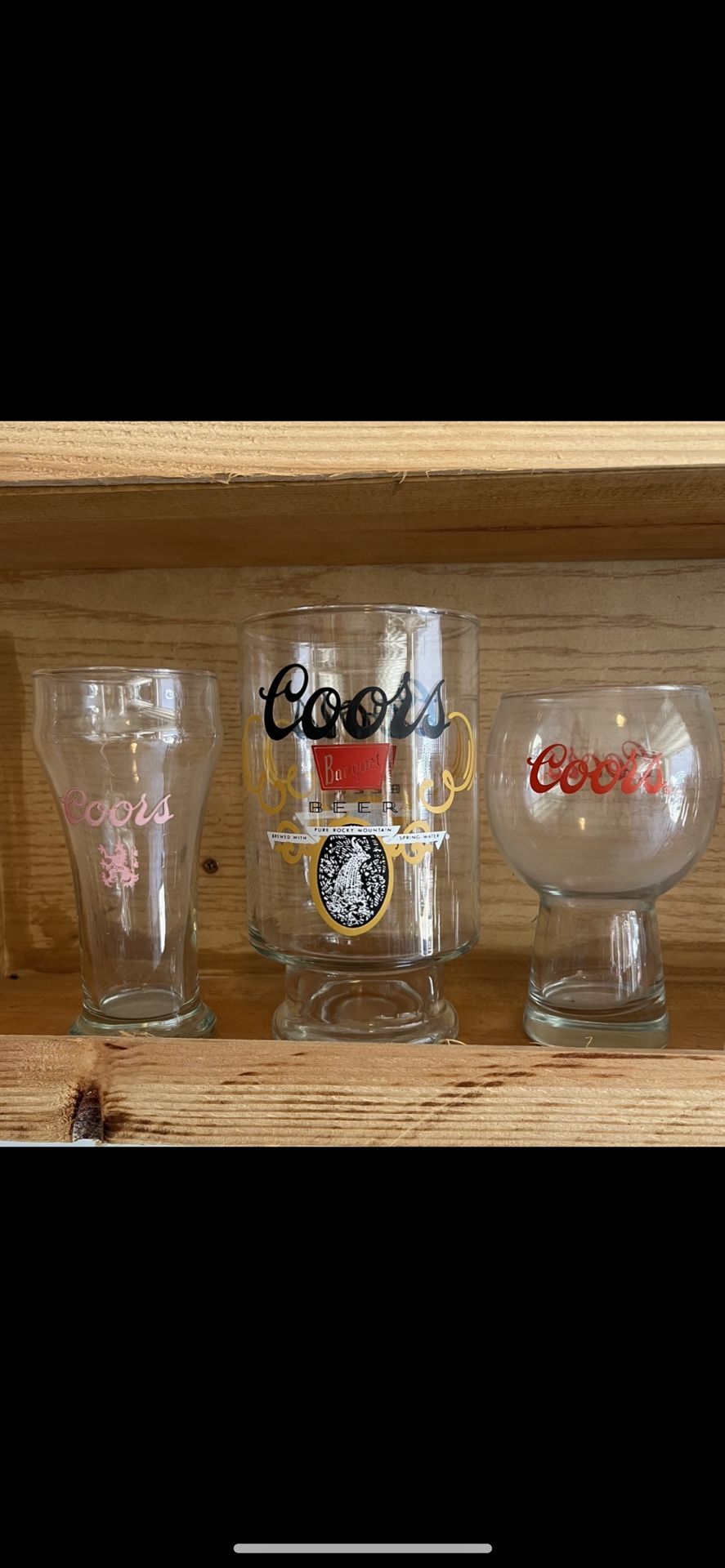 3 Vintage Coors Glasses