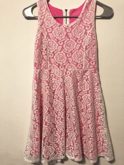 Girls Pink Lace Dress