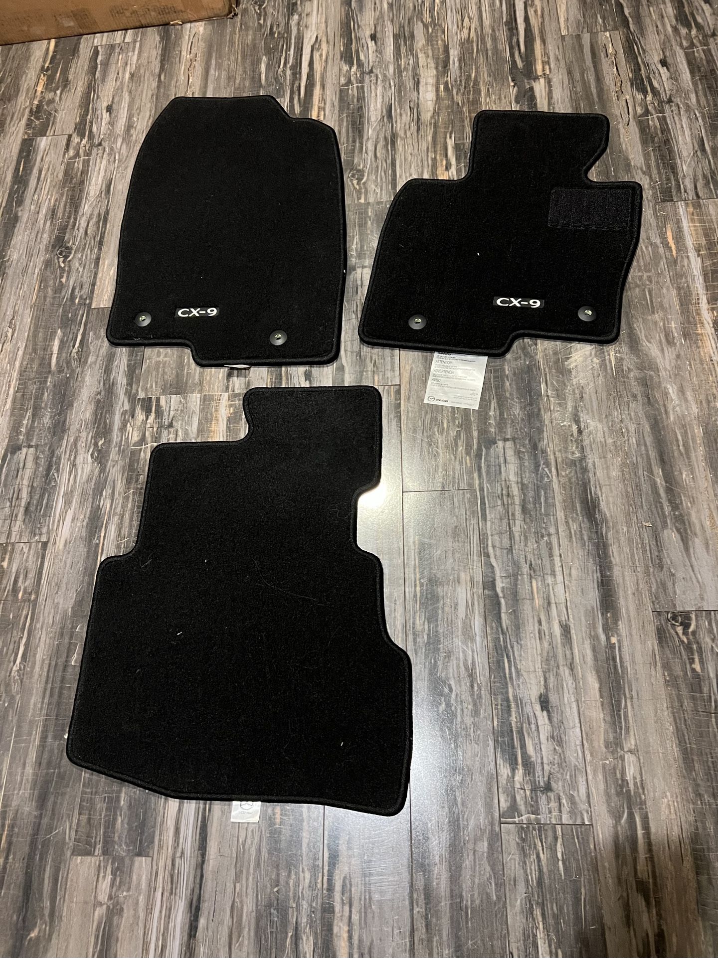 2016-2023 Mazda CX-9 Genuine OEM Carpet Floor Mats Set Black 3pc TK52-68-G20D-03