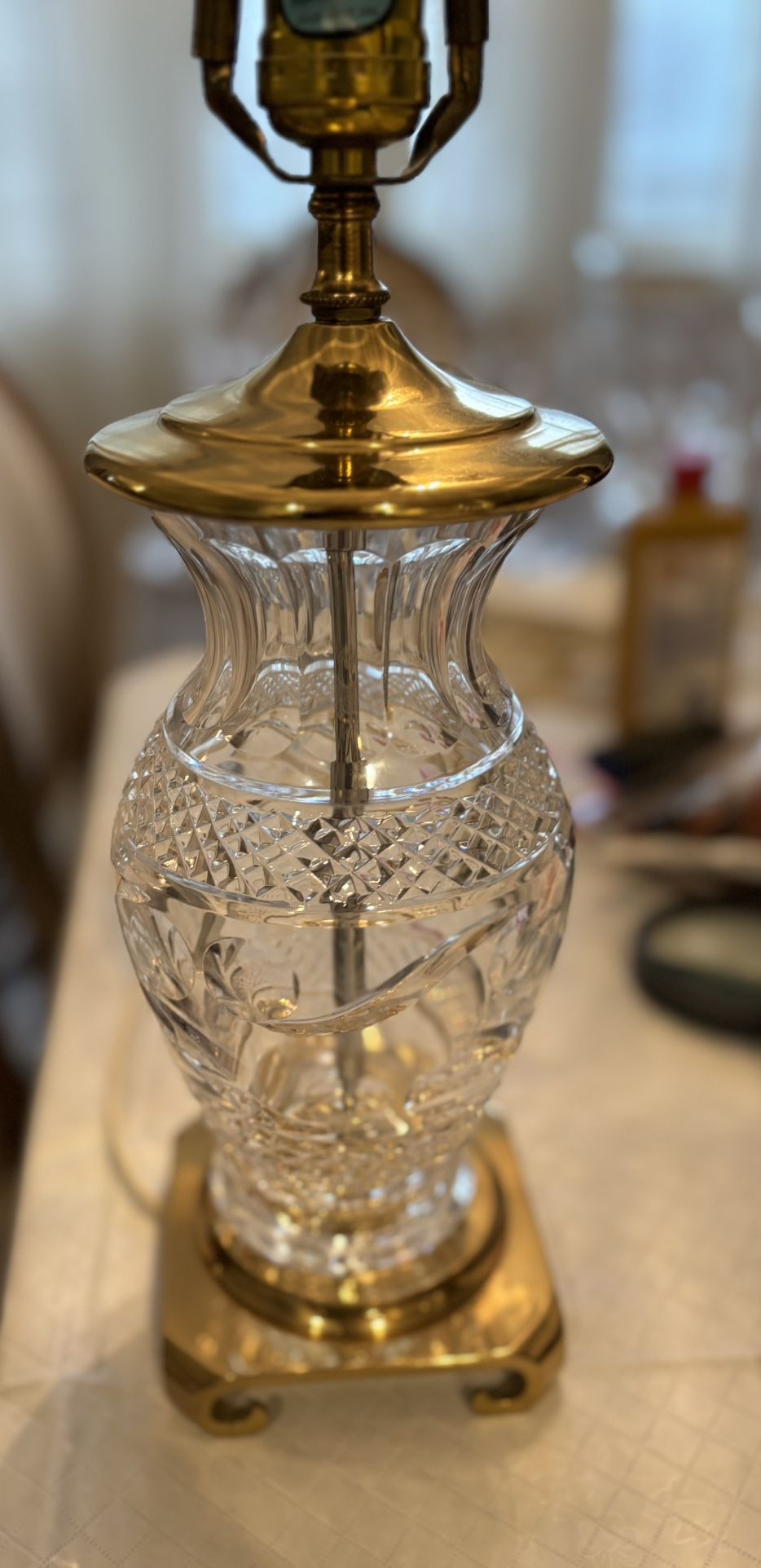 Waterford Crystal Vintage Lamp. 20” Electric Lamp.