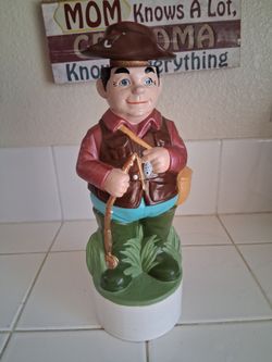 1970s VINTAGE ALBERTA’S MOLDS DECANTER LIQUOR FISHERMAN Man Cave/Bar/Cabin Decor