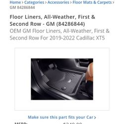 2019-2022 XT5 Floor Liners
