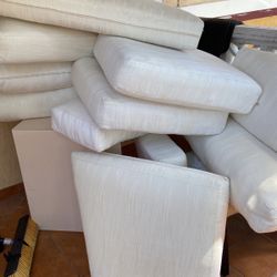 Selling my white couches two piece sectional with cushions