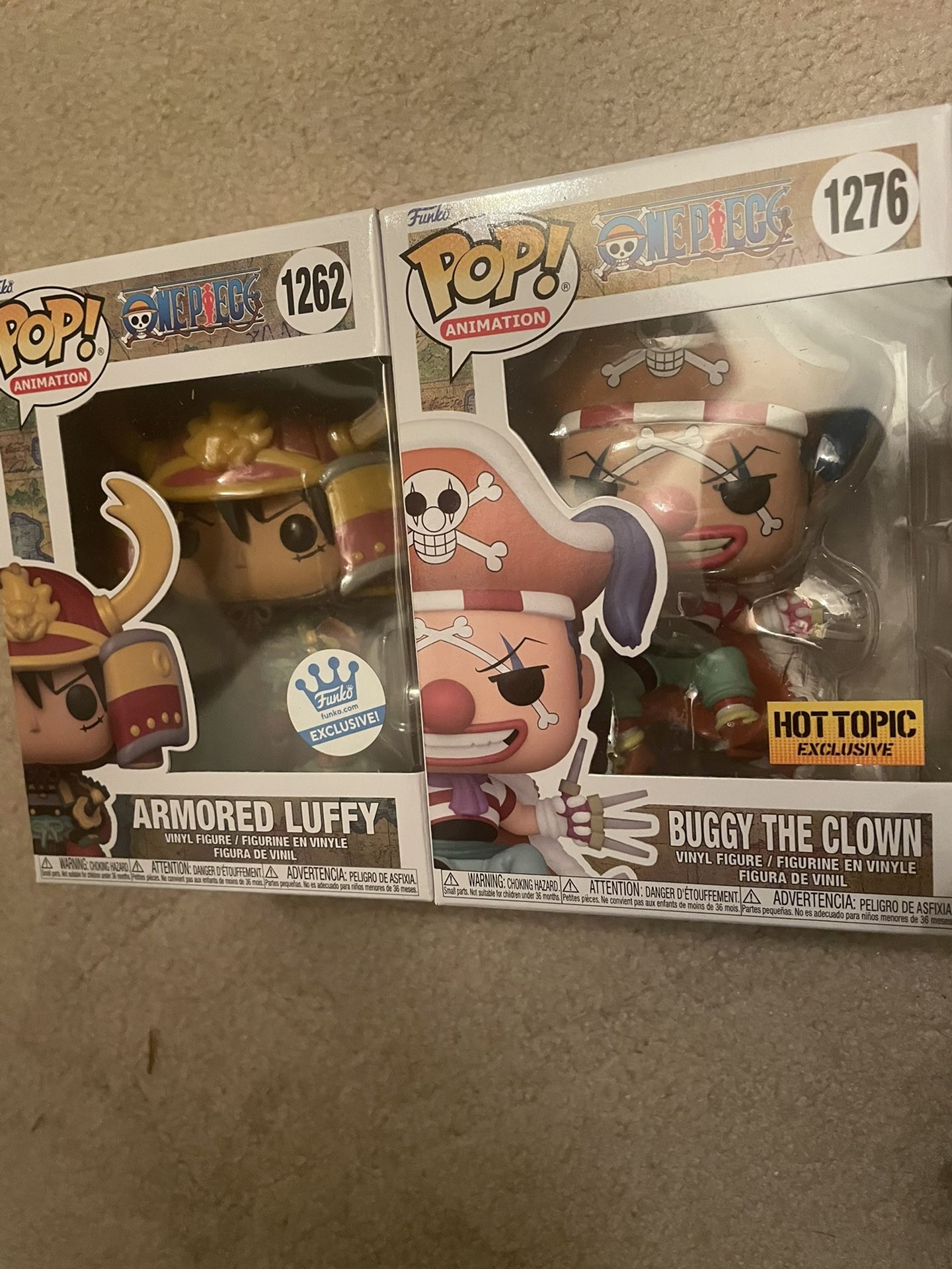 Funko Pop Exclusive Anime One piece Armored Luffy Buggy The Clown