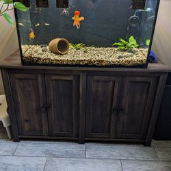 60 Gallon Fully Equipped Aquarium With Cabinet 