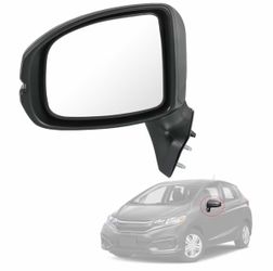 JDMSPEED Left Driver Side View Door Mirror Compatible with Honda Fit 2015-2020 Non-Heated Manual Folding Black Replace# HO8-T5R-A01 76208-