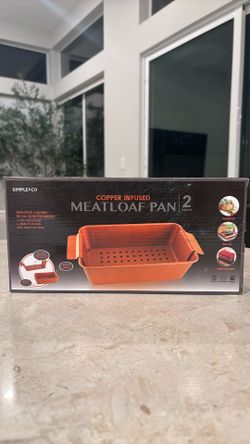 Nonstick Meatloaf Pan with Removable Tray – Copper Coated Bakeware