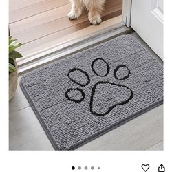 New Dog Paw Print Mat Gray 