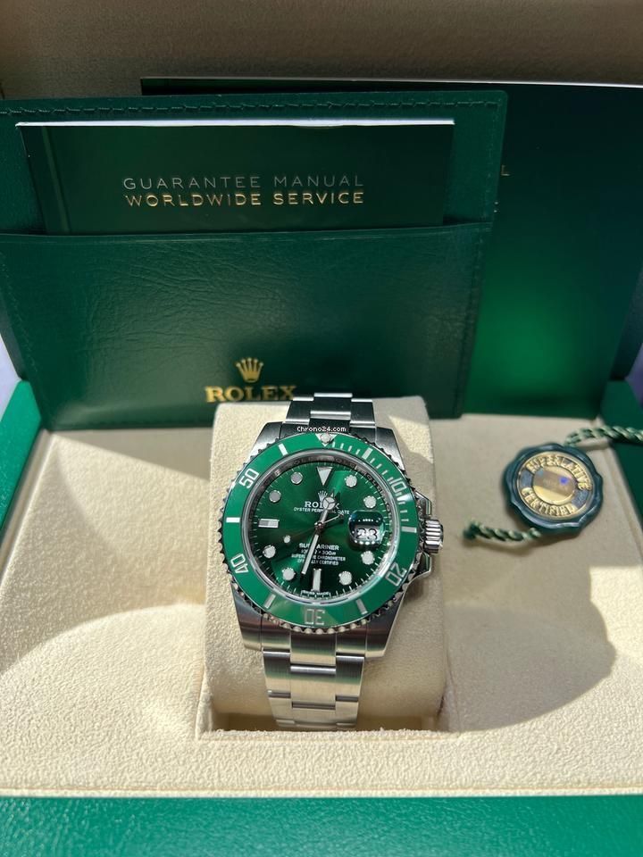 Rolex Submariner 116610LV Silver Oyster Bracelet with Green Bezel