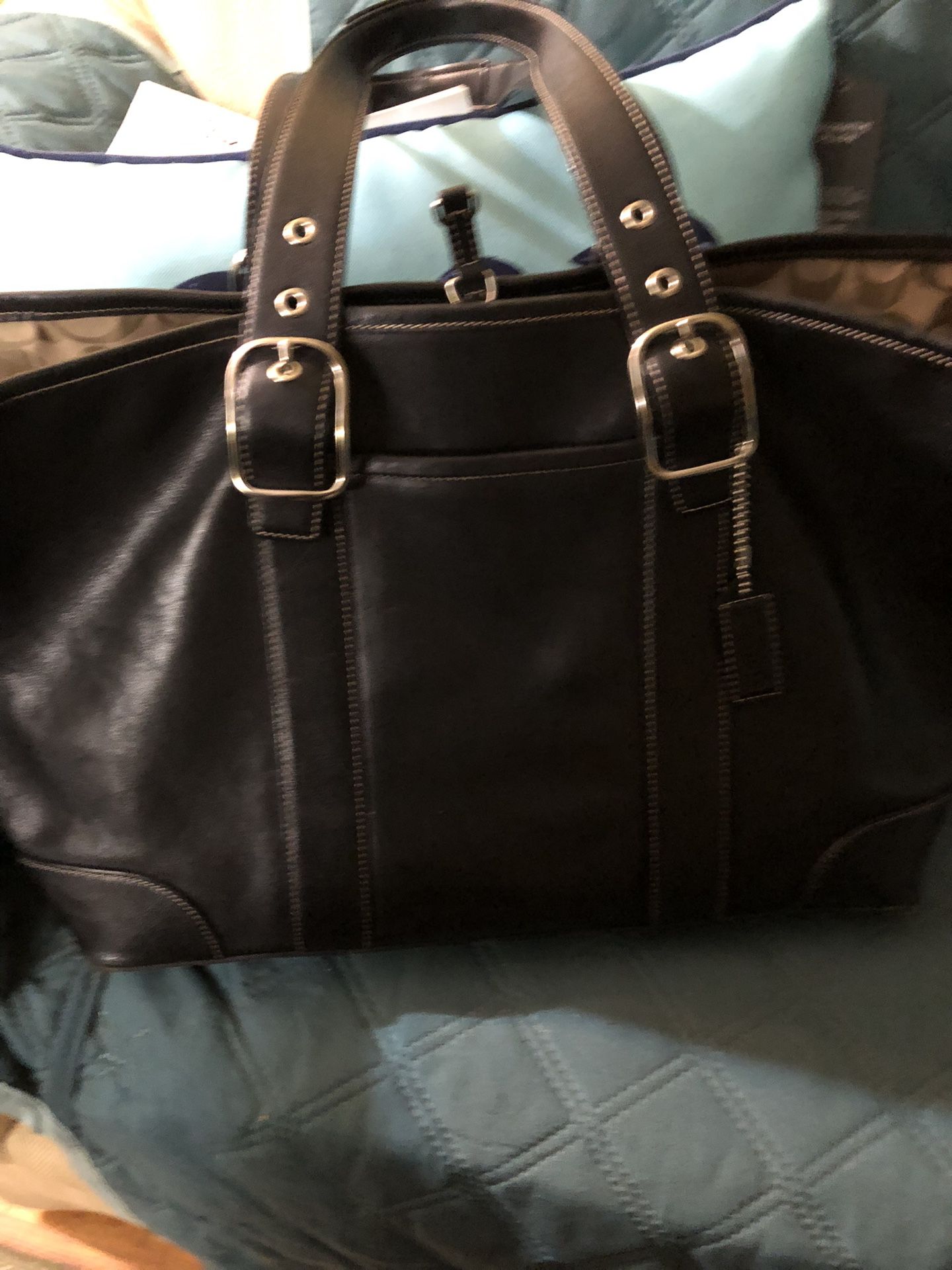 Black leather Coach Bag
