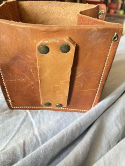 Leather Shell Pouch Use It For Phone Makeup Hide Your Airplane Bottles  Thumbnail
