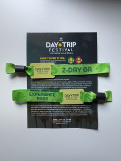 2 Day Trip  Wristbands 2 Day GA
