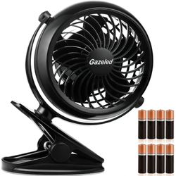 GAZALED CLIP ON FAN MODEL CF-B02-N.  DIMENSIONS 3.5"D X 5.2"W X 7.5"H