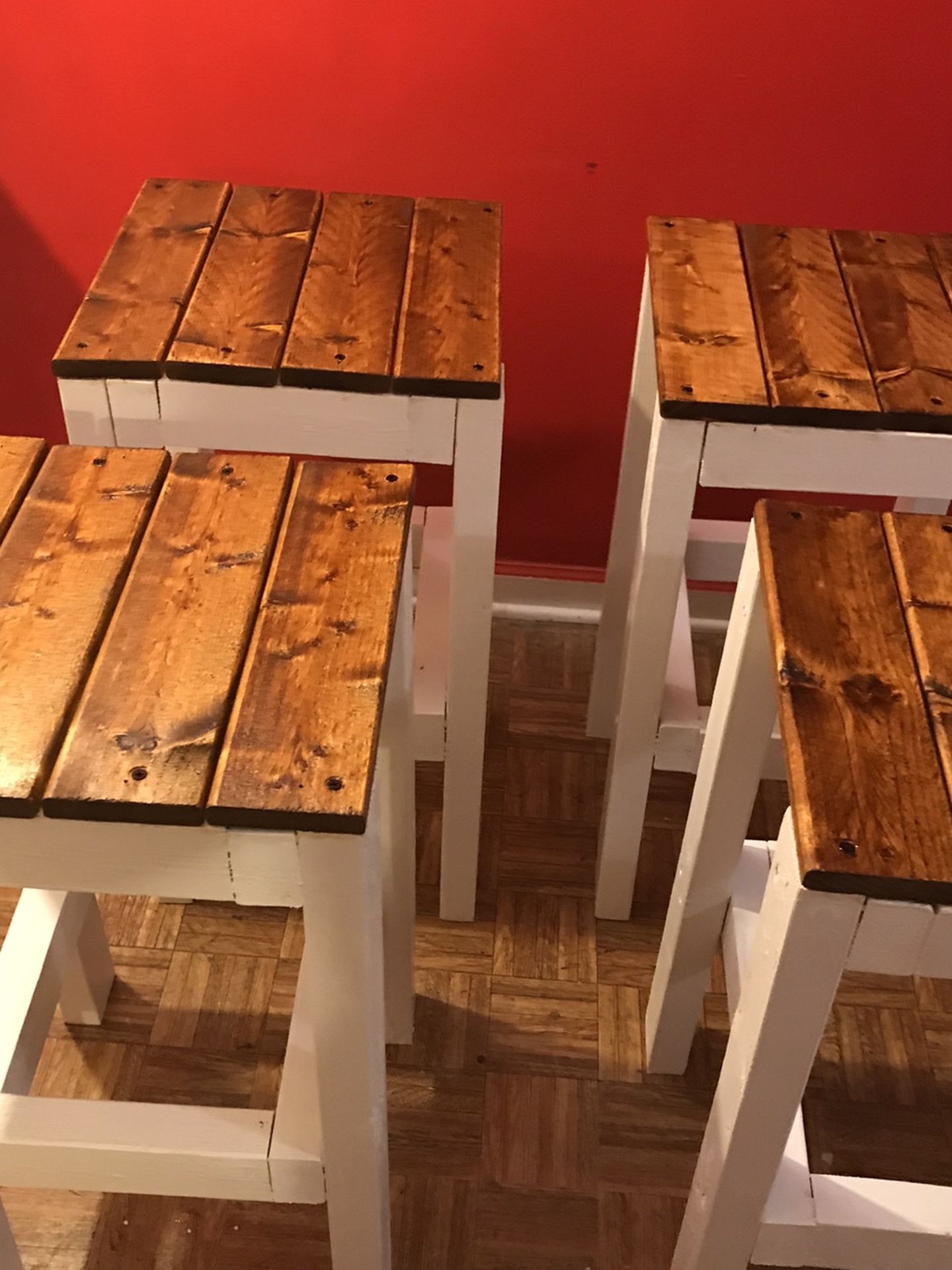 26 inch Golden Oak Stain Top Bar Stools .....2 For $85