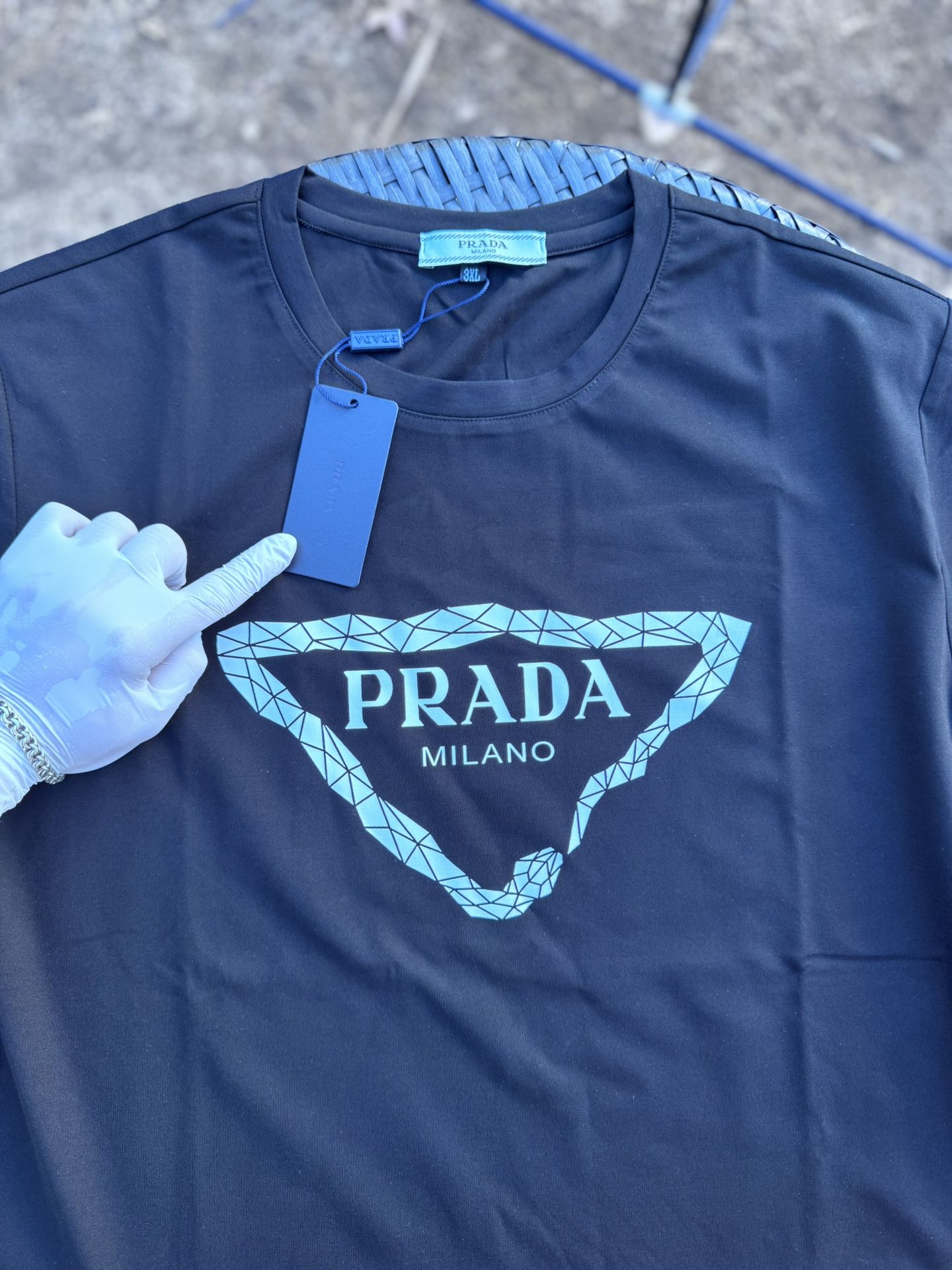 Prada Black Cotton T Shirt