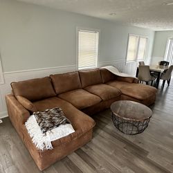 marlaina caramel modular sectional sofa