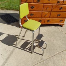 Vintage High Chair With Fold Up Steps
