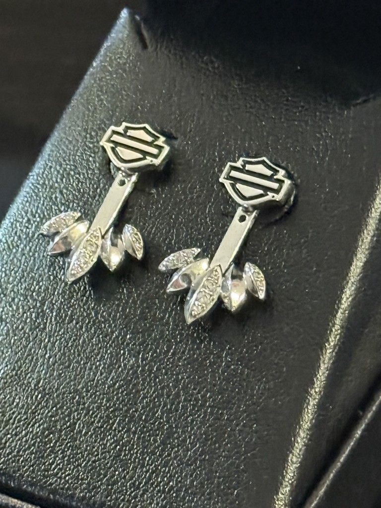 Harley-Davidson Silver Drop Earrings