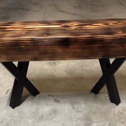 Custom built solid Wood benches W/ Metal Legs