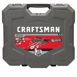 CRAFTSMAN OVERDRIVE - Juego de herramientas mecánicas de 80 piezas, color bronce y cromado, juego de enchufes estándar SAE/métricos, con estuche rígid