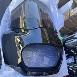 FATECIM Motorcycle Fairing with 13" Smoke Windshield Windscreen & 48-58mm Mounting Kits For 1 Harley Softail Fat Bob FXFB FFBS 2018 2019 2020 2021 202