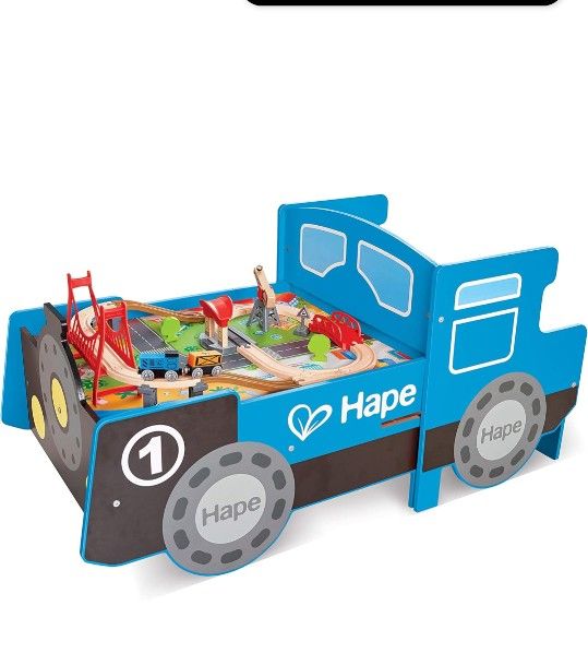 Hape Ride On Foldable Train Table With Train Set