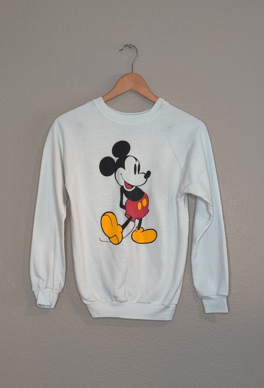 Vintage Disney Mickey Mouse White Sweatshirt 1980's