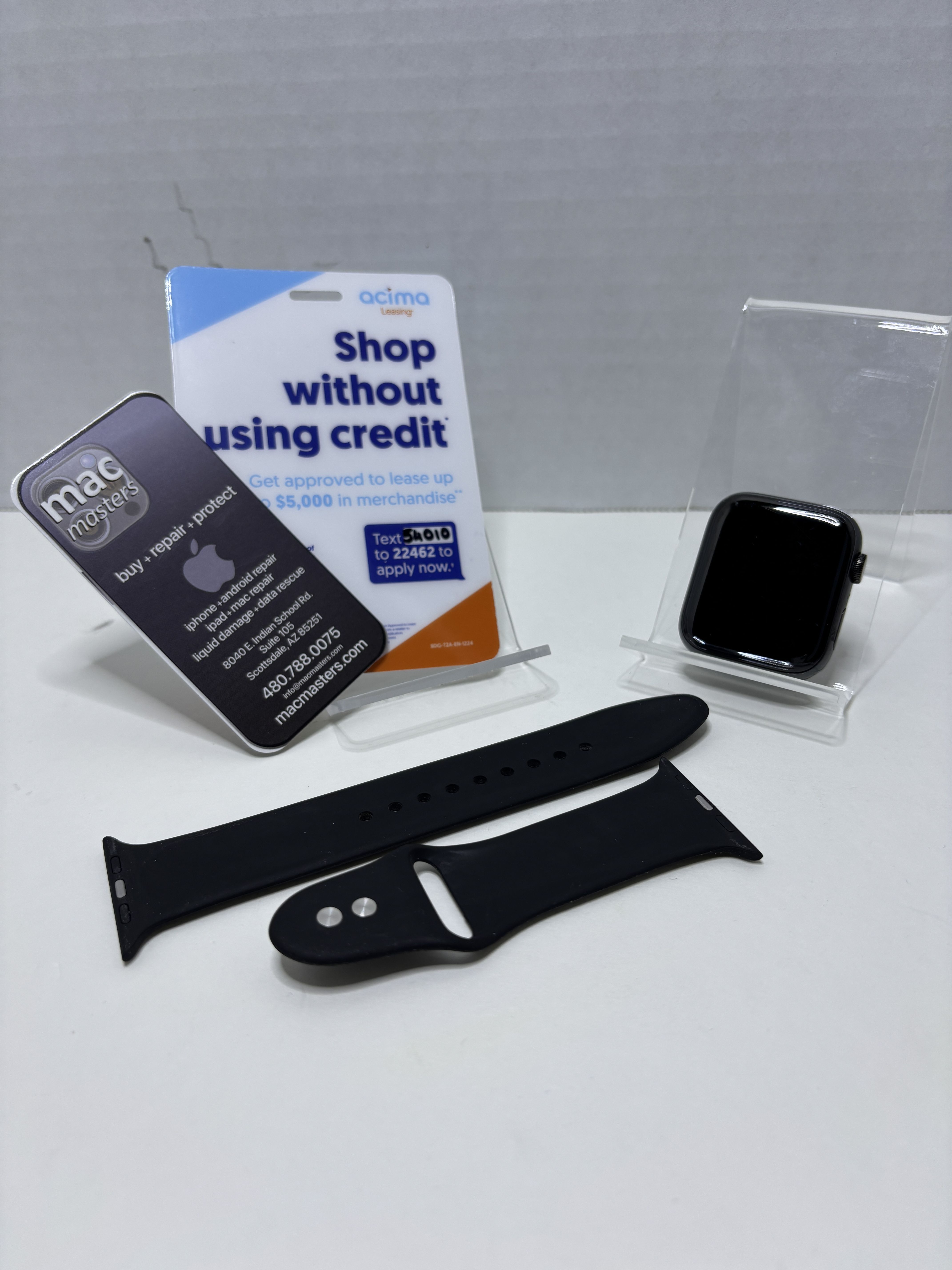 Apple Watch Series 4, 44mm, Black Stainless Steel Case & Sport Band, GPS/LTE