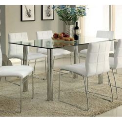 White And Chrome Dining Table Set (Free Delivery)