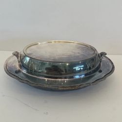 Vintage Gorham Y326 Silver Plate Lidded Serving Dish Platter 13"