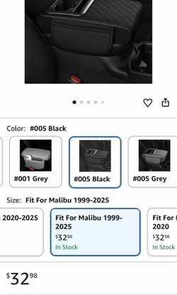 Car Center Console Cover for Chevrolet/Chevy Malibu（Black Waterproof PU Leather Arm Rest Cover with 2 Storage Pockets & Cup Holder & Phone Slot Anti-S