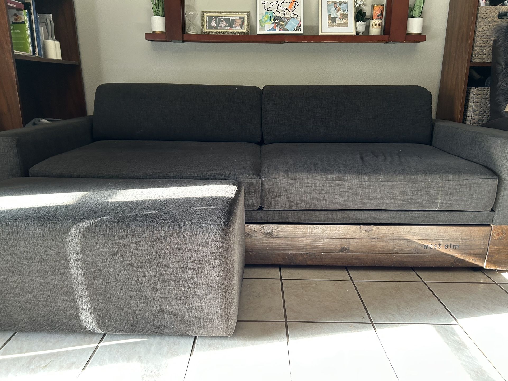 West Elm Couch w/trundle bed