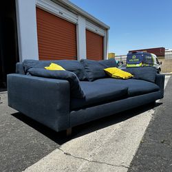 West elm Haven sofa 92” extra deep navy blue sofa